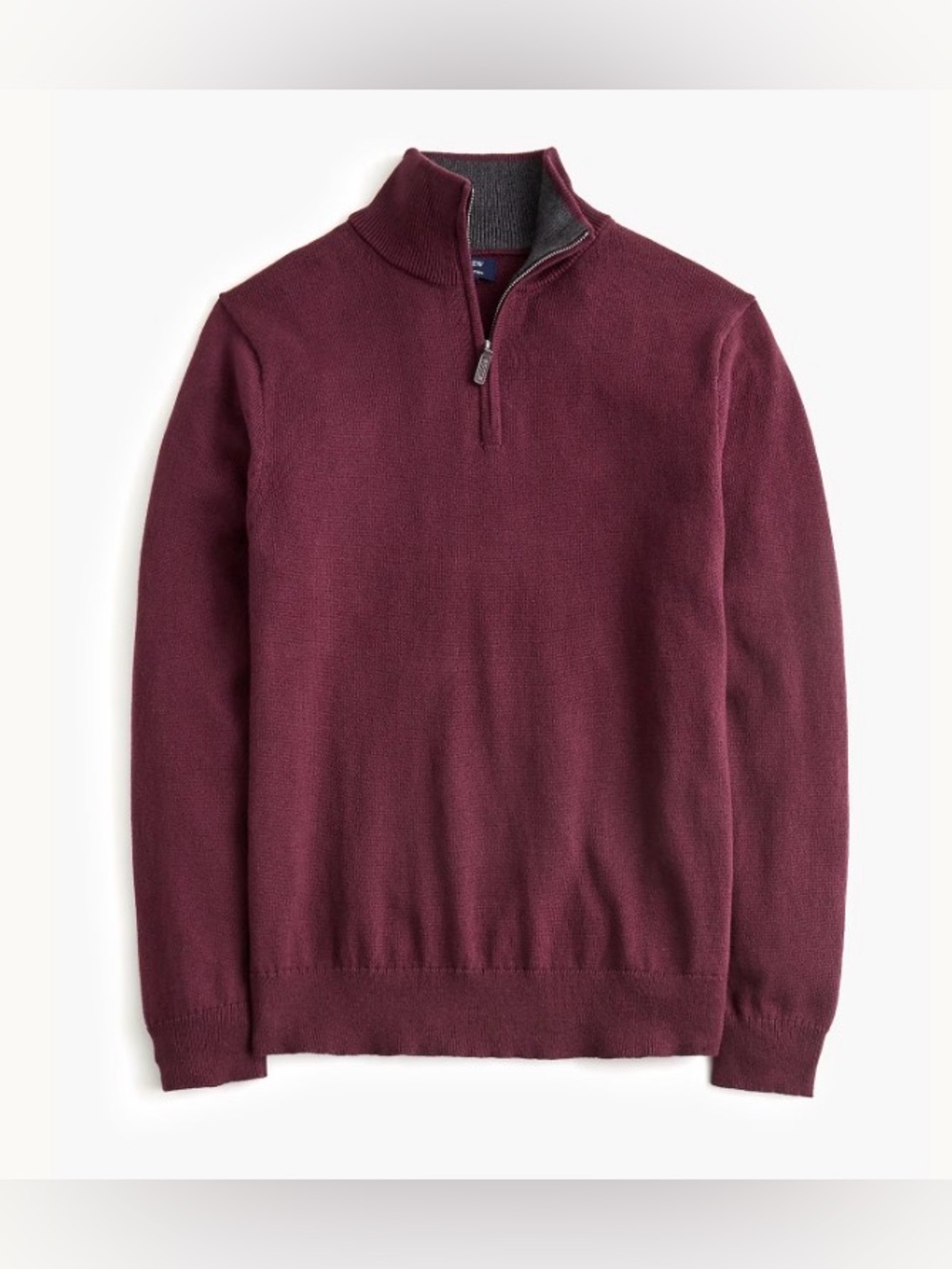 J.Crew Factory Men's 100% cotton quarter-zip sweater in BurgundyL.NWT.